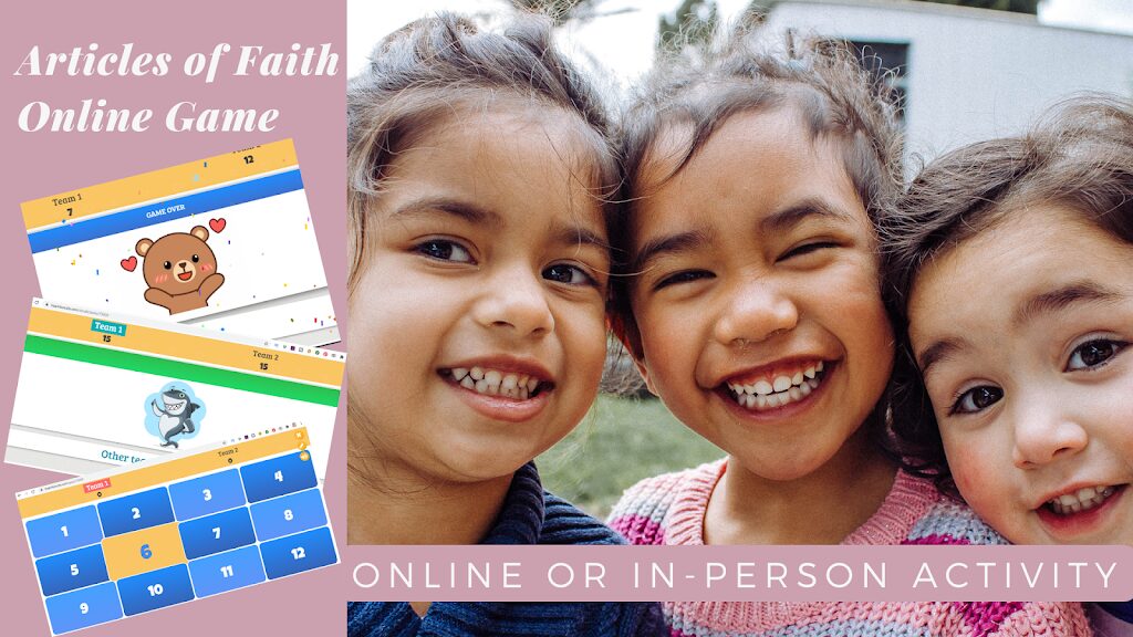 New Articles of Faith Game for Primary Online Activity or Young Women Zoom Activities